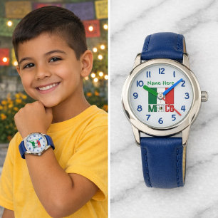 Relógio Personalizado Infantil Bandeira do México 