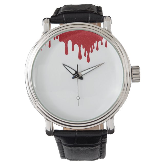 Relógio Personalizado Minimal Tomate Vermelho Drip (Frente)