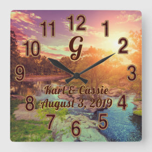 Relógio Personalizado Monograma, Casamento Russo