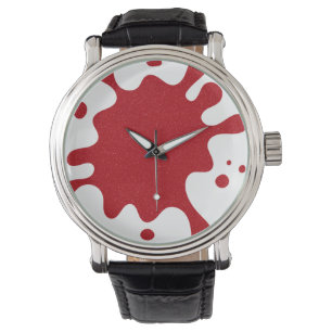 Relógio Personalizado Tomato Red Splash em Branco
