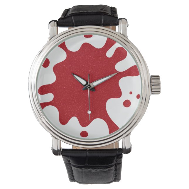 Relógio Personalizado Tomato Red Splash em Branco (Frente)