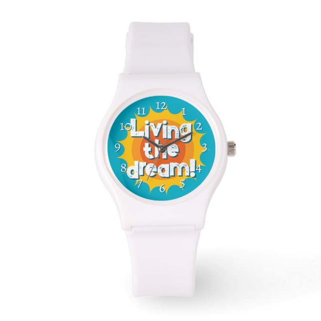 Relógio personalizado vivendo o sonho com relógio  (Frente)