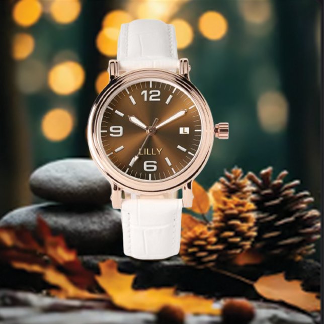 Relógio Personalizar Monograma Chic com Metal Dourado (Criador carregado)