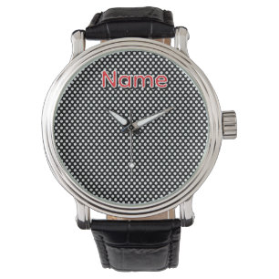 Relógio Personalize Pontos Geo Pretos e Brancos Masculino
