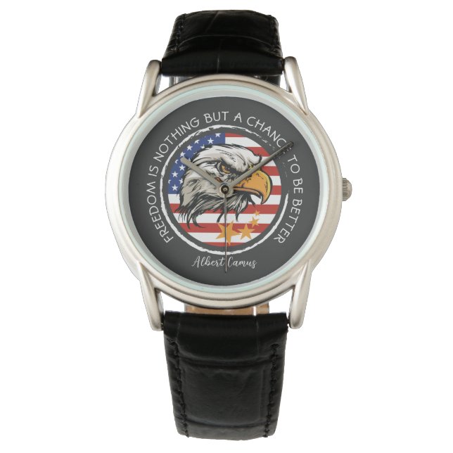 Relógio Personalize seu design de Águia Americano (Frente)