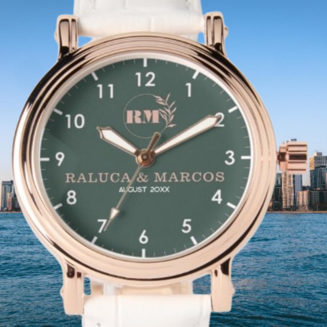 Relógio Personalized copule names minimal monogram  (Criador carregado)