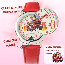 Relógio Personalized Cute Girl Firefighter Girls Learning