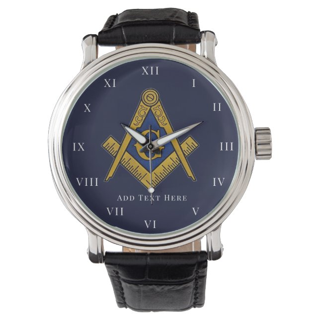 Relógio Personalized Freemason gift Square Compass Masonic (Frente)