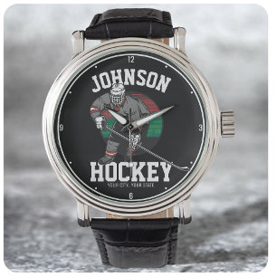 Relógio Personalized Ice Hockey Player Team Athlete Name