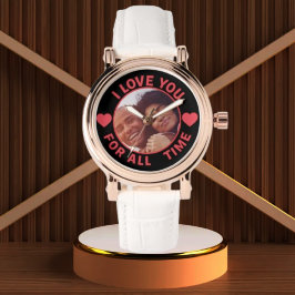 Relógio Personalized Message Photo I Love You All time
