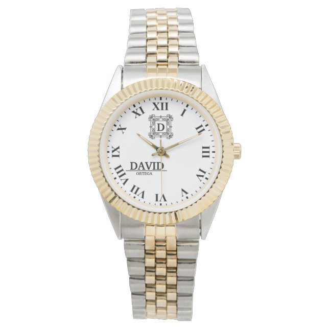 Relógio Personalized  Roman NumeralCustom Engraved Name Ti (Frente)