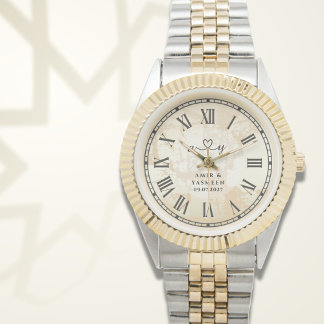 Relógio Personalized Two-Tone Couple’s Heartline