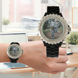 Relógio PHOTO Watch Wife Husband Crianças Pets Família