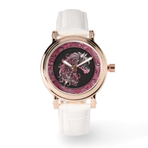 Relógio Pia cor-de-rosa cabeça de cavalo com ferramentas f
