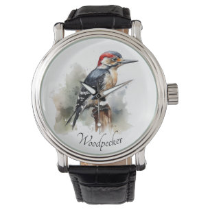 Relógio Pica-pau Woodland Aquarela, personalizado