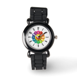 Relógio PicleKids™ Rainbow Flower Kids Black Watch