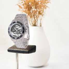 Relógio Piloto de Tipografia e Montagens do Avião Sunset