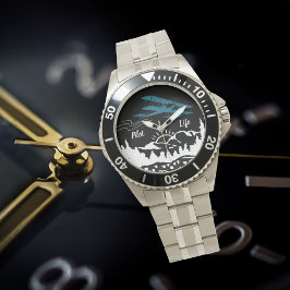 Relógio Piloto de Tipografia e Montagens do Avião Sunset