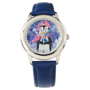Relógio Pinguim com o Gift Christmas Watch