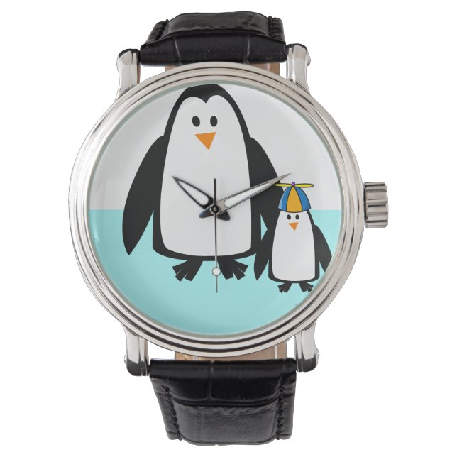 Relógio Pinguins, Natureza, Animais (Frente)