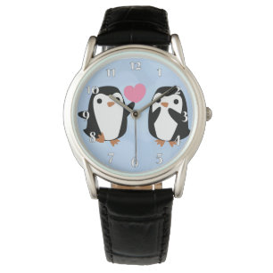 Relógio Pinguins no amor