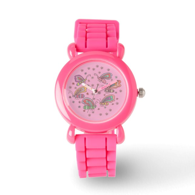 Relógio Pink Butterfly Lady Watch (Frente)