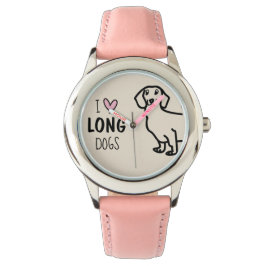 Relógio Pink Dachshund Love Girly Cute Engraçado Memória