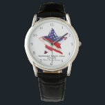 Relógio *~* Pintado Vereador Militar Bandeira Branca Azul<br><div class="desc">* Watercolor Handted Patriotic Sporty Sturdy Modern Man's Flag Watch com a mão pintada com uma pulseira de couro preto. * Este design apresenta a bandeira americana Flag American também conhecida como Velha Glória e Estrelas e Stripes. Está na forma de uma STAR. Esta design de Bandeira Americana de Aquarela...</div>