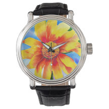 Pintor de girassol de aquarela floral amarelo