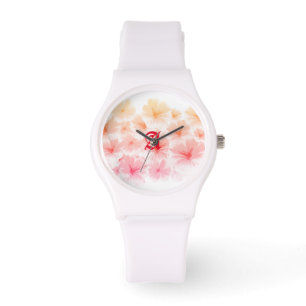 Relógio Pintura a aquarela da flor pastel Personalizada