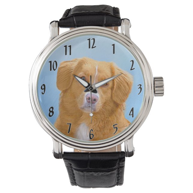 Relógio Pintura de Cachorro de Retriever com Tolerância a  (Frente)