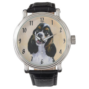 Relógio Pintura De Cocker Spaniel (Participante) - Arte De