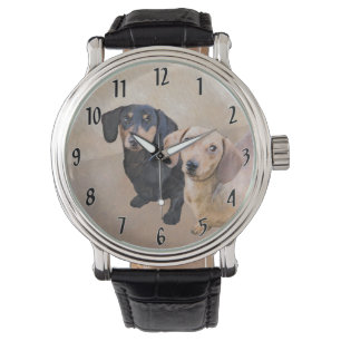 Relógio Pintura de Dachshund (Smooth) - Arte de Cão Origin