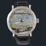 Relógio Pintura de expressão livre moderna por Norman Wyat<br><div class="desc">Uma pintura de liberdade de expressão moderna de Norman Wyatt Jr,  apresenta linhas de encravamento que formam ligações estreitas de cor. Perfeito como compra pessoal ou como presente para alguém que desfruta de pinturas de expressão livre.</div>