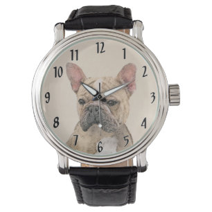 Relógio Pintura em Bulldog Francês (Sable) - Pintura Origi