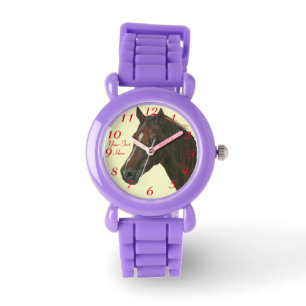 Relógio Pintura eqüino da arte do retrato do cavalo da