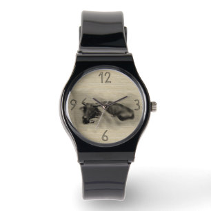 Relógio Pintura Original Água Búfalo Ox Ano ZodiodiW2