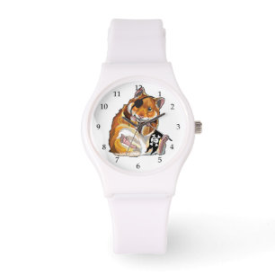 Relógio pirata de hamster ouro