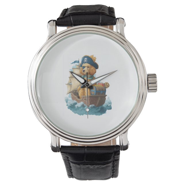 Relógio Pirate Poodle - Cão Engraçado (Frente)
