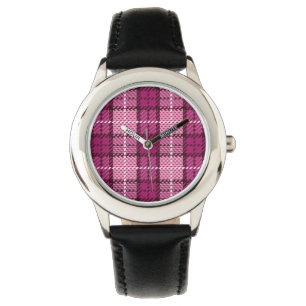 Relógio Pixel Plaid_Magenta-Black