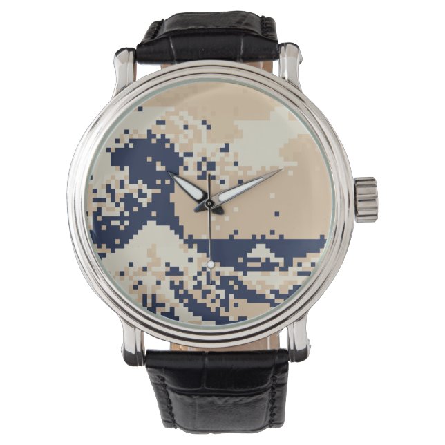 Relógio Pixel Tsunami 8 Bits Pixel Art (Frente)