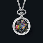 Relógio Planetoids<br><div class="desc">Seven planetoids are emerging into our universe through the space-time continuum portal. Each sphere is a world of wonder and amazement. Can they continue to expand and fill our space? Only time will tell. Adventurous explorers of alternate dimensions will keep this watch handy to be prepared for the causal translation…Please...</div>