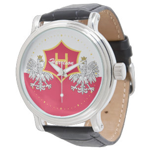 Relógio Polonês White Eagle Crest Monograma