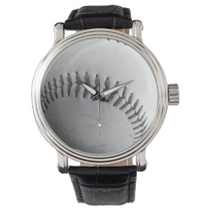 Relógio Pontas de Baseball em Preto e Branco