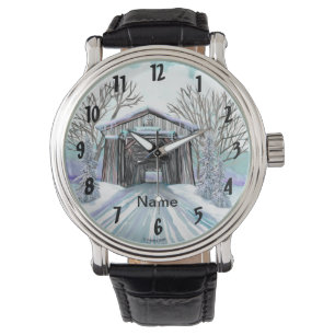 Relógio Ponte coberta de inverno