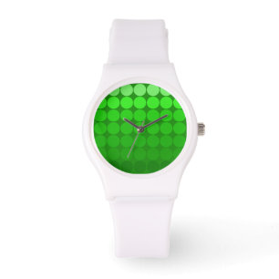 Relógio Pop de Mod - Gradiente Círculos Verdes White Watc