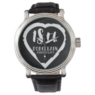 Relógio Porcelana tradicional do 18º aniversário de casame