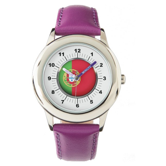 Relógio Portugal ajustável Bandeira Roxo do Kid (Frente)
