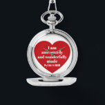 Relógio Positive Bible Verse Affirmation Red Heart Cute<br><div class="desc">This cute watch features a powerful Bible verse from the Book of Psalms in a simple red heart.   It's a nice uplifting gift for Valentine's Day or any other occasion when a positive word is needed.</div>