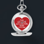 Relógio Positive Bible Verse Affirmation Red Heart Cute<br><div class="desc">This cute watch features a powerful Bible verse from the Book of Psalms in a simple red heart.   It's a nice uplifting gift for Valentine's Day or any other occasion when a positive word is needed.</div>
